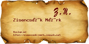 Zisencsák Márk névjegykártya